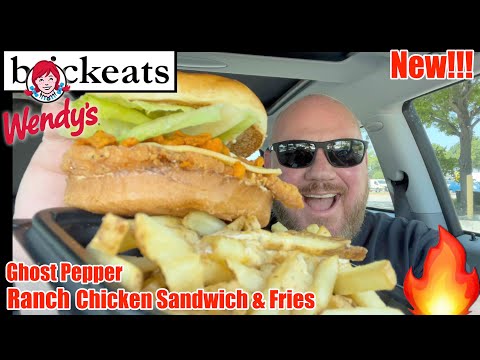 Wendy's *NEW* Ghost Pepper Ranch Chicken Sandwich & Fries Review HOT HOT HOT- brickeats