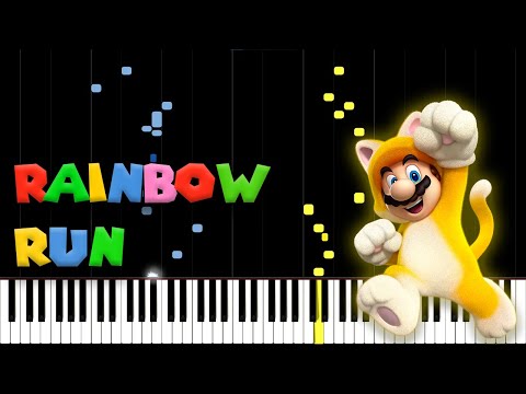 Rainbow Run - Super Mario 3D World (Piano Tutorial) [Synthesia]