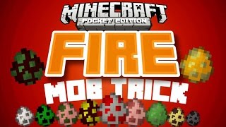 ✔️Minecraft PE - FIRE MOB TRICK // [REDSTONE] mob fire texture trick [MCPE 0.14.2]
