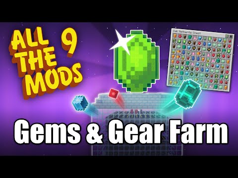 Insane Automated Gems & Gear Farm - All The Mods 9