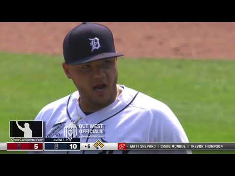 Ejection 142 - Quinn Wolcott Ejects Joe Jimenez After Pitcher's Relief Appearance Yields 2 BB, 3 ER