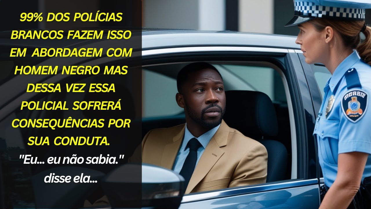 POLICIAL   BRANCA  PARA  UM HOMEM NEGRO  E O ACUSA DE ROUBO SEM SABER QUEM ELE ERA...