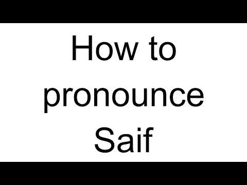 How to Pronounce Saif (Arabic)
