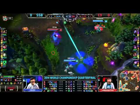 Great teamfight! - Samsung Blue vs Cloud 9 - Quarterfinals - Game 1 - World Championship 2014 - LoL