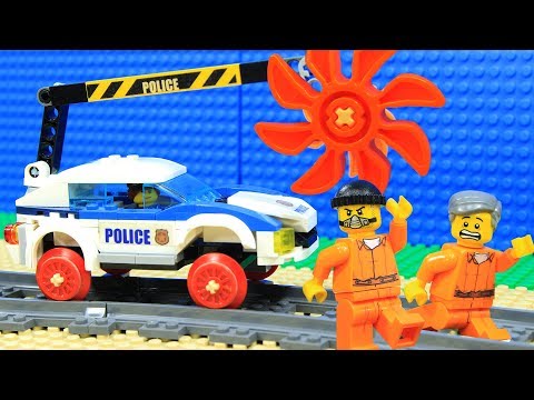 Lego Train Police Excavator Prison Break Fail