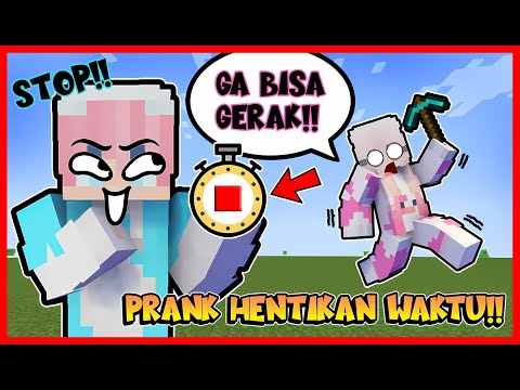 BANGJBLOX -  ATUN PRANK STOP TIME!!  MOMON CAN'T MOVE!!  Feat @sapipurba Minecraft