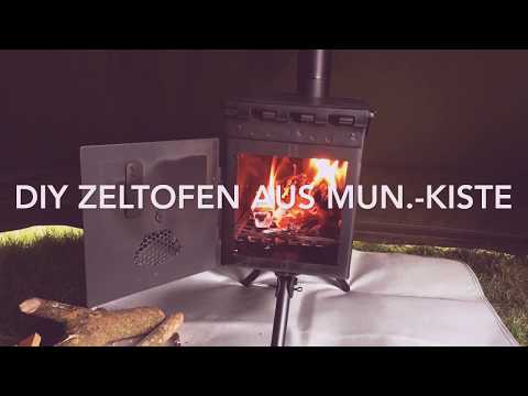 DIY Zeltofen Munitionskiste im Polish Lavvu