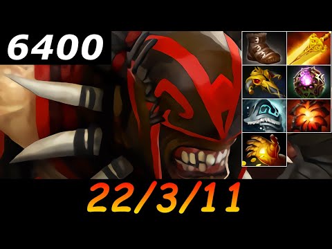 Dota 2 Bloodseeker 6400 MMR 22/3/11 (Kills/Deaths/Assists) Ranked Full Gameplay