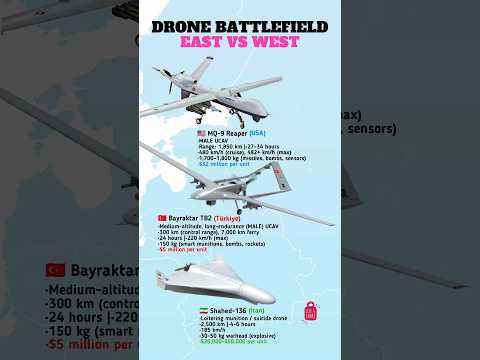 Bayraktar TB2 vs MQ-9 Reaper vs Shahed-136 | Combat Drone Comparison