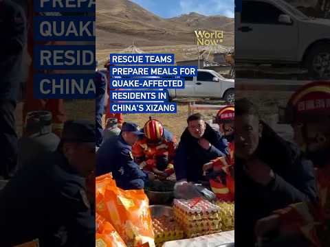 Rescue teams prepare meals for quake-affected residents in China's Xizang #worldnow