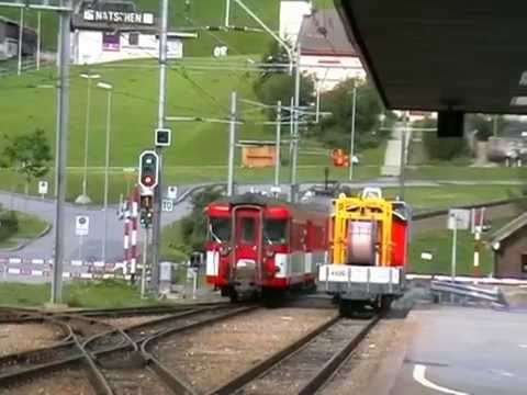 Alpenbahn Furka Oberalp Bahn im Bahnhof Andermatt 2006