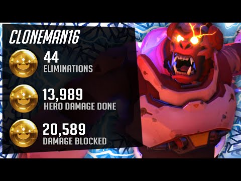 Cloneman16 Carry Winston - 44 elims! 13k dmg! [ Overwatch Season 26 Top 500 ]