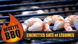 Sauté asiatique et crevettes satées sur le BBQ