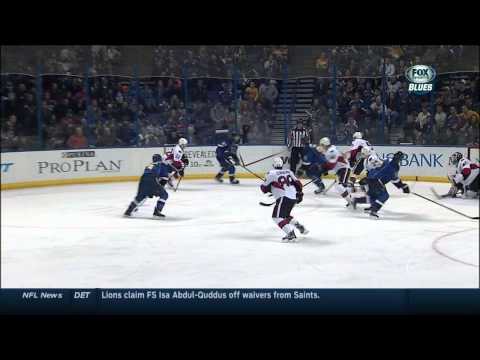 Jordan Leopold wrist shot goal 4-4 Ottawa Senators vs St. Louis Blues  2/4/14 NHL Hockey.
