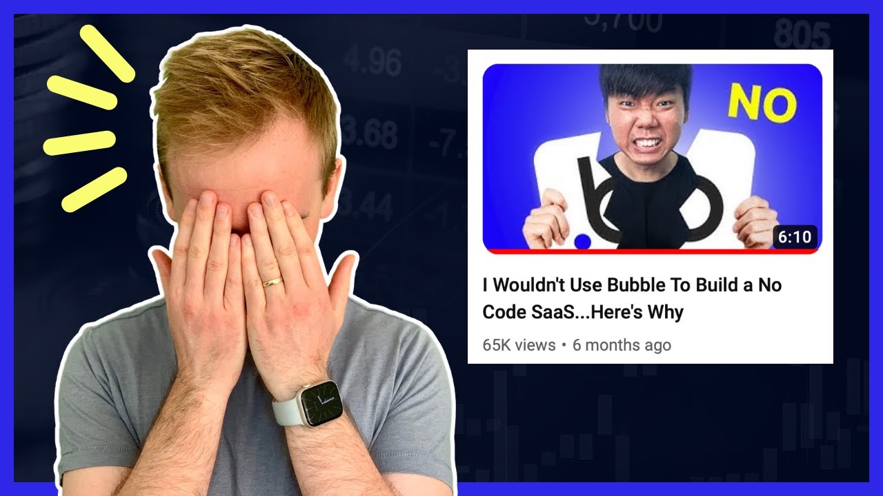 Reacting to 'I wouldn't Use Bubble To Build a No Code Saas' thumbnail