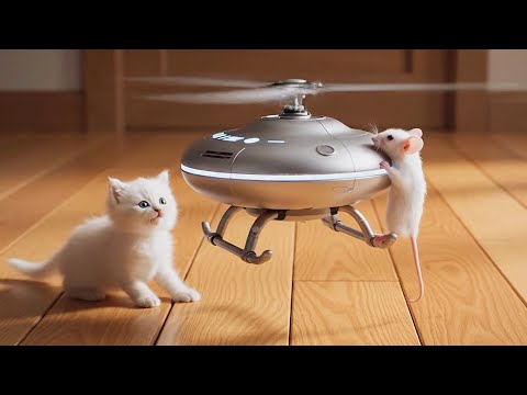 Cutest Robot Battle Ever! Cat and Mouse Go Crazy With Robots