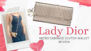 Lady Dior Clutch Wallet in Champagne Micro Cannage Review