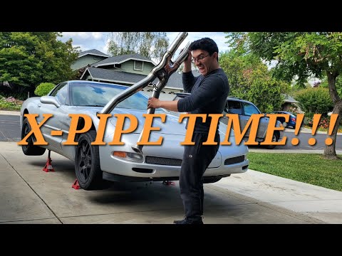 C5 Corvette Z06 X-pipe Install and stock H-pipe comparison