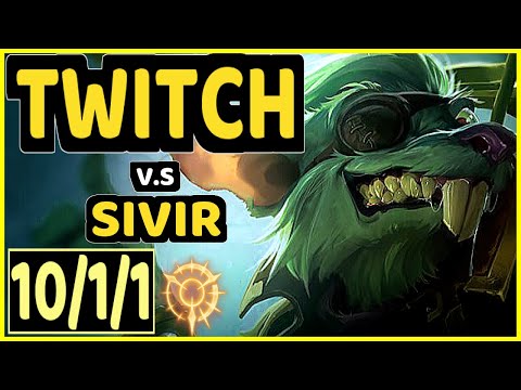 RULER (TWITCH) vs SIVIR - 10/1/1 KDA BOTTOM ADC CHALLENGER GAMEPLAY - KR