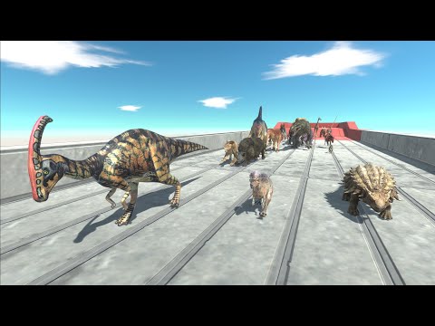 Race to eat PARASAUROLOPHUS, ANKYLOSAURUS & PACHYCEPHALOSAURUS - Animal Revolt Battle Simulator