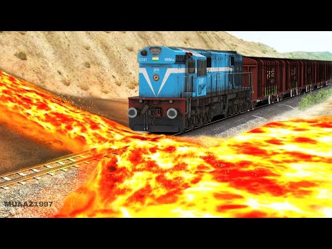 Trains vs Lava Fire Railroad Tracks – Train Simulator 2022