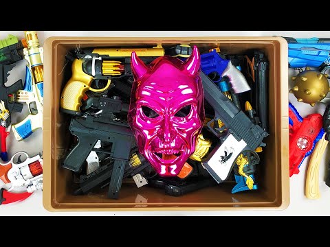 BOX FULL OF TOY GUNS - WEAPONS- MASK