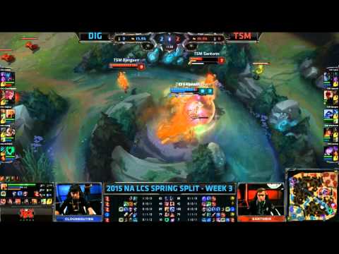 TSM Bjergsen Xerath Takes Out CloudNguyen - DIG vs TSM Game 1 (NA LCS Spring 2015)