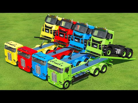 TRANSPORT IVECO TRUCKS WITH LIZARD TRUCKS & LOAD POTATOES TO SEELING - Farming Simulator 22