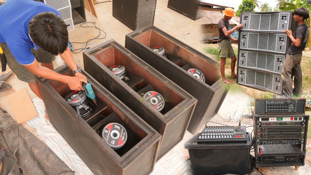 Test Line Array Speaker 12inchX2 +speaker P.audio 300w