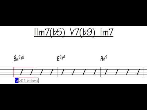 Backing Track  ( IIm7b5  V  Im7 ) Bm7(b5) E7(b9) Am7