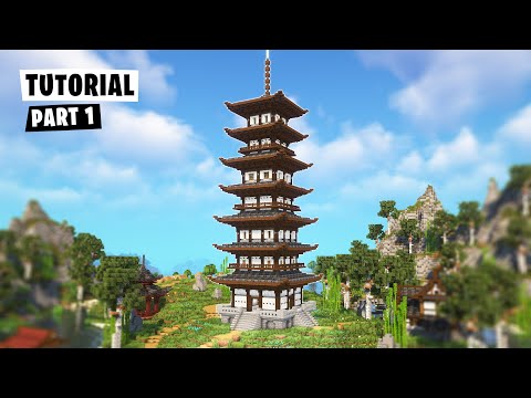 How to Build a Japanese Pagoda / Temple in Minecraft - Tutorial [Part 1/4]