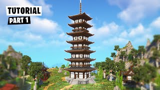Minecraft Tutorial | How to Build a Japanese Pagoda / Temple [Part 1/4]