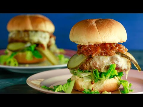 Spicy Turkey Burgers with BBQ Onions