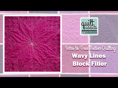 Wavy Lines Block Filler - Intro to Free Motion Quilting