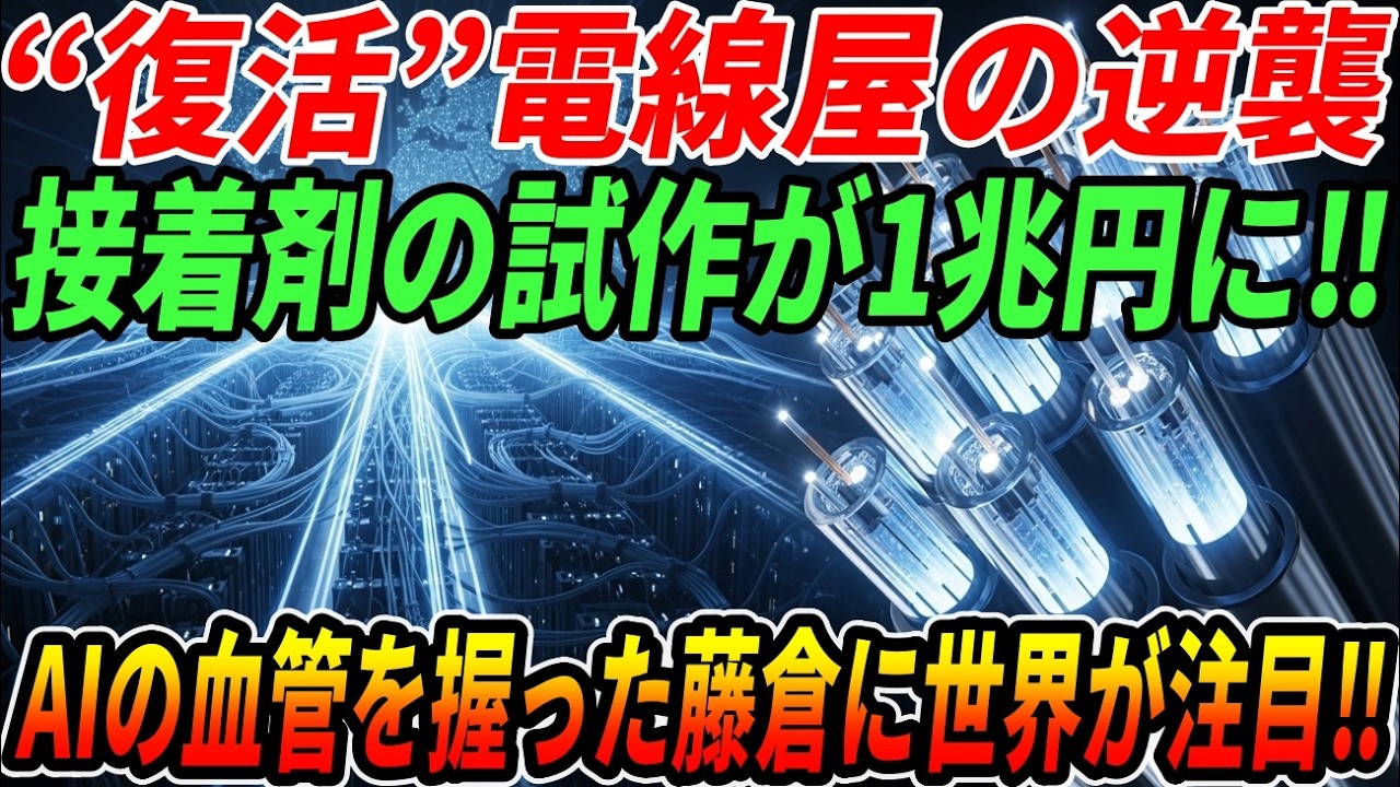 【驚愕】“復活”電線屋「藤倉」の逆襲！接着剤の試作が１兆円に！「AI」の血管を握った藤倉に世界が注目！
