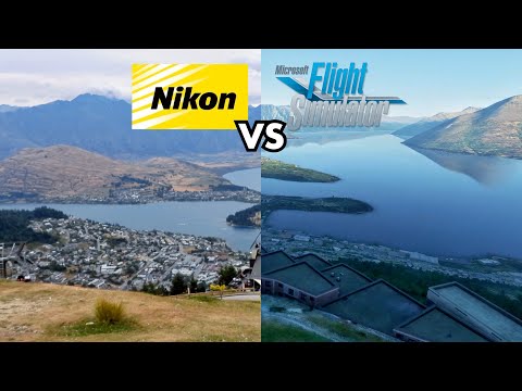 Nikon P1000 vs Microsoft Flight Sim: Ultra Zoom Reality vs Simulation - Queenstown