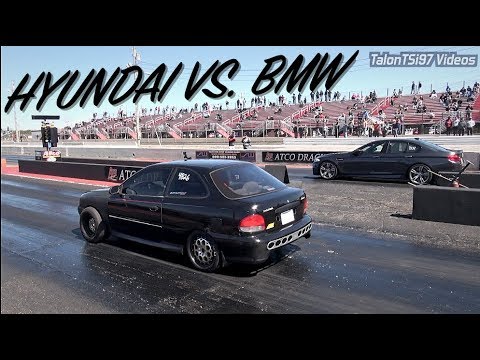 Hyundai Accent Drags A BMW M5 Not Once BUT TWICE!