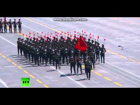 А.Атамбаев и бойцы Нацгвардии Кыргызстана на военном параде в Пекине