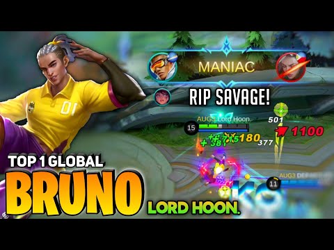 Bruno Rip SAVAGE! 10 Minute Maks Level [Top 1 Global Bruno] By Lord Hoon. - Mobile Legend