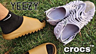 Comparing Yeezy slides and Salete Bembury Crocs (INSANE COMFORT)