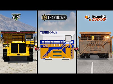 GTA 5 GIANT DUMP TRUCK VS TEARDOWN GIANT DUMP TRUCK VS BEAMNG GIANT DUMP TRUCK - WHICH IS BEST ?