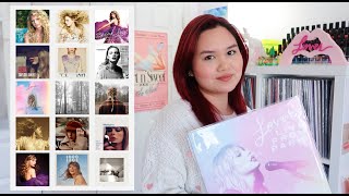 my taylor swift vinyl collection 🦋🫶🏼🎆🧣🗽🐍💖🪩🍂🌃🪶
