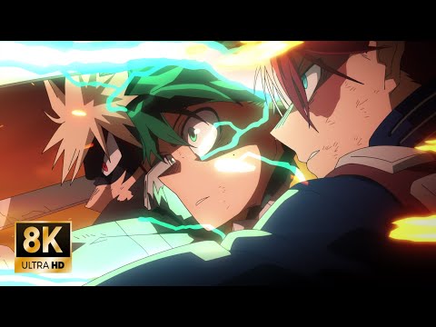 Deku, Todoroki, and Bakugo vs Dark Might 4K Sakuga - MHA Movie 4 You're Next