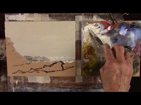 "Misty in Watergate Bay" Knife painting in oil.