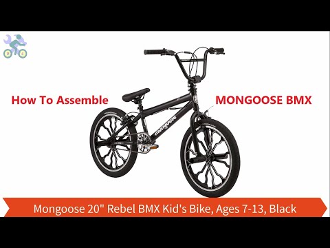 How To Assemble Mongoose 20 inch Rebel Freestyle BMX Bike, mag wheels, Black, boy's, girl's