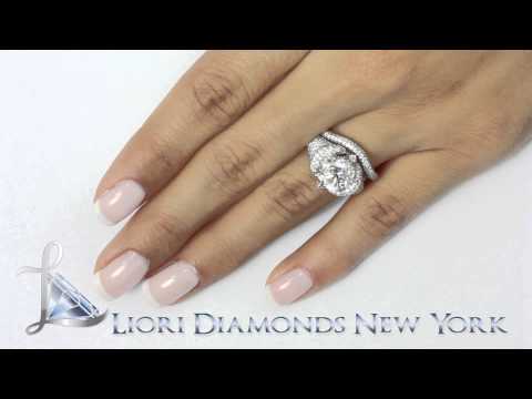 ER-1178 - 4.82 Ct E-SI1 EGL Certified Round Diamond Engagement Ring & Wedding Band Set 18k