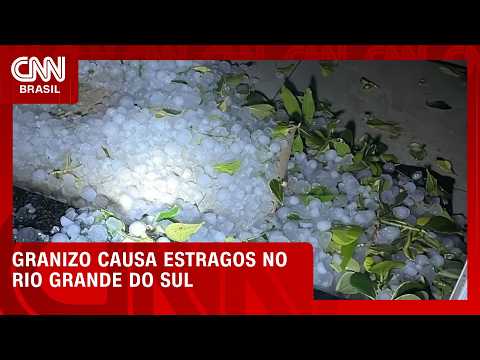 Temporais com granizo causam estragos na cidade de Santiago, no RS | CNN NOVO DIA