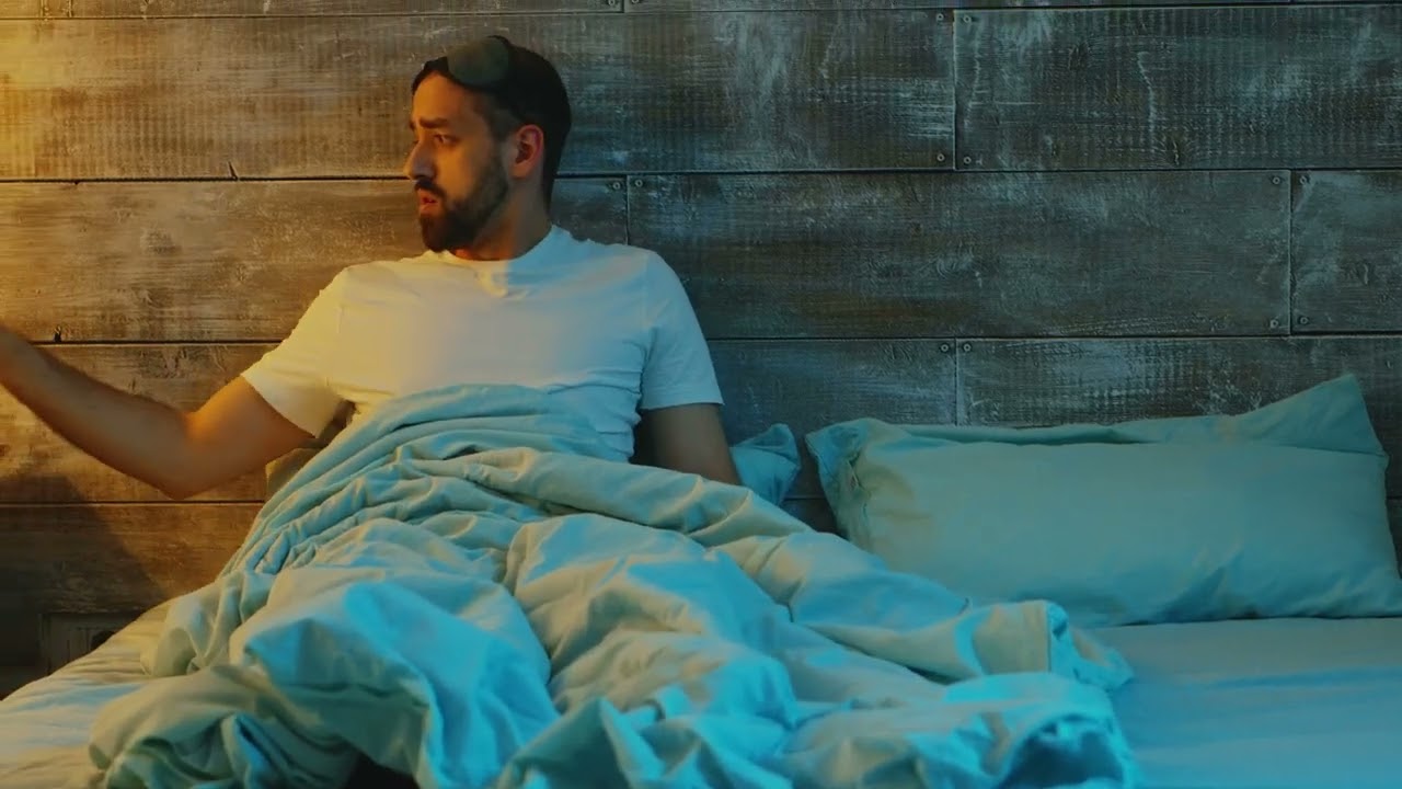 No Copyright Man Having a Nightmare in Bad Dream | Uncomfortable Sleep Stock Footage Video