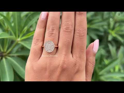 Pave Cluster Diamond Engagement Ring #purelabgrown  #labgrowndiamond   @ourosjewels