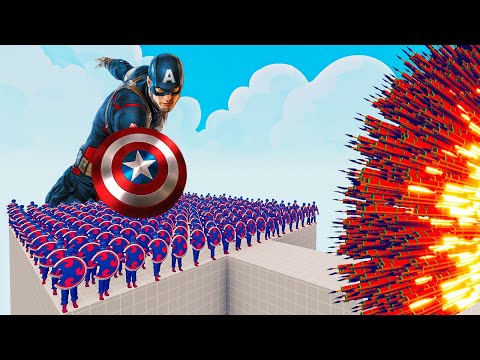 100x CAPTAIN AMERICA + 1x GIANT vs 1x EVERY GOD   Totally Accurate Battle Simulator TABS